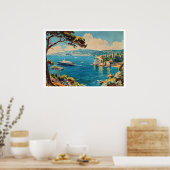 Französische Riviera, Frankreich Art Deco Poster (Küche)
