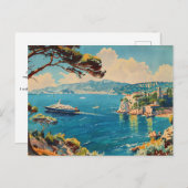 Französische Riviera, Frankreich Art Deco Postkarte (Vorne/Hinten)