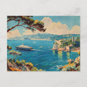 Französische Riviera, Frankreich Art Deco Postkarte (Vorderseite)