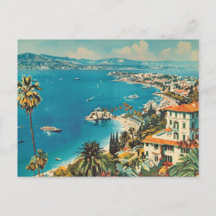 Französische Riviera, Frankreich Art Deco Reise Postkarte