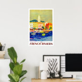 Französische Riviera, Frankreich, Malerei, Kunst, Poster (Heimbüro)