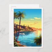 Französische Riviera Frankreich Vintage Illustrati Postkarte (Vorne/Hinten)