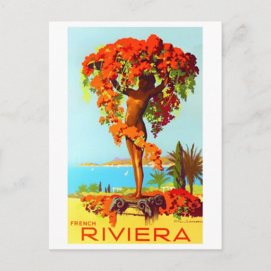 Französische Riviera Frankreich Vintage-Reise Postkarte (Vorderseite)