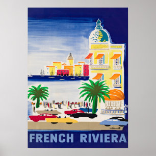Französische Riviera, Frankreich Vintage Travel Po Poster