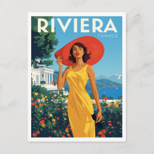 Französische Riviera Glamour Retro Postkarte