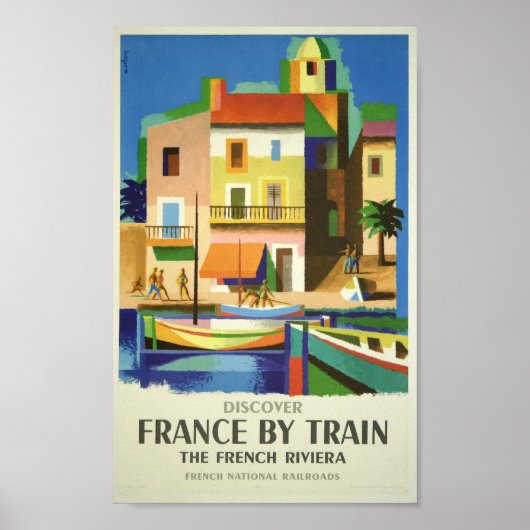 Französische Riviera nach Reiseplakat Poster (Vorne)