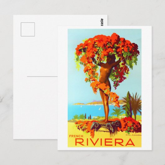 Französische Riviera Postkarte (Vorne/Hinten)