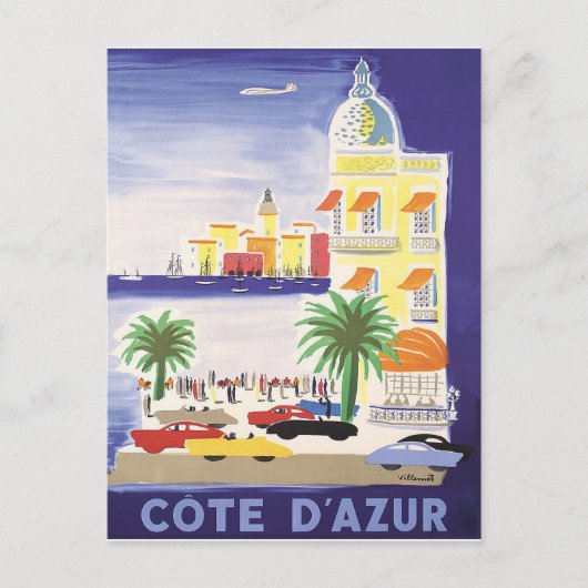 Französische Riviera Postkarte (Vorderseite)