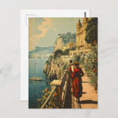Französische Riviera Promenade: Vintage Postkarte (Vorne/Hinten)