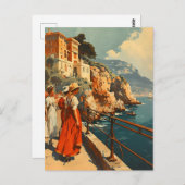 Französische Riviera Promenade: Vintage Postkarte (Vorne/Hinten)