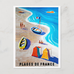 Französische Riviera, Strandbesucher, Fischerboote Postkarte