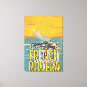 Französische Riviera Vintage-Reiseposter Leinwanddruck