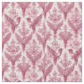 Französische Rococo-Rosa Wilde Vögel Viktorianisch Stoff (Nahaufnahme)
