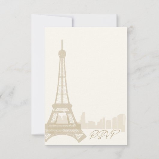 Französische Romance Wedding ID870 RSVP Karte (Rückseite)