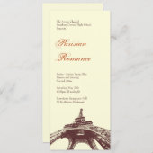 Französische Romantik Eiffel Tower formale Ball pr Einladung (Vorne/Hinten)
