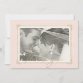 Französische Romantik Hochzeit Danke Blush ID870 (Vorderseite)