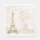 Französische Romantik Hochzeit Danke Blush ID870 Serviette (Vorderseite)