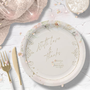 Französische Romantik Hochzeitflorrahmen Blush ID8 Pappteller