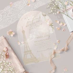 Französische romantische Hochzeit Blush Bogen ID87 Acryleinladungen