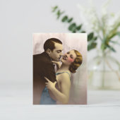 Französische Romantische Liebe Couple Vintag Postkarte (Stehend Vorderseite)
