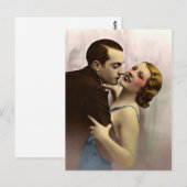 Französische Romantische Liebe Couple Vintag Postkarte (Vorne/Hinten)