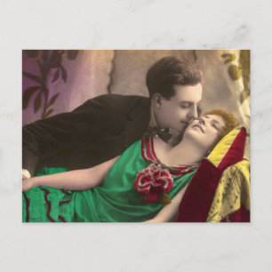 Französische Romantische Liebe Couple Vintag Postkarte