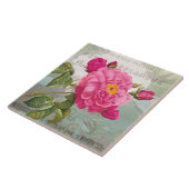 Französische Rosa Blume Keramik Tile Fliese (Seite)
