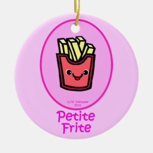 Französische - rosa kleine Fische - Pommes-Frites Keramikornament