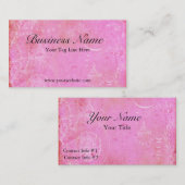 Französische rosa Toile Vintage Visitenkarte (Vorne/Hinten)