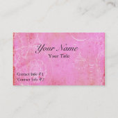 Französische rosa Toile Vintage Visitenkarte (Rückseite)