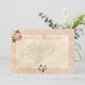 Französische Rose - Einladungskarte Einladung (Stehend Vorderseite)