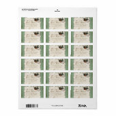 Französische Rose liebt Vögel Vintage Spitze - App Adressaufkleber (Vorne)