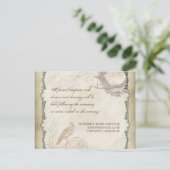 Französische Rose liebt Vögel Vintage Spitze - App Einladung (Stehend Vorderseite)