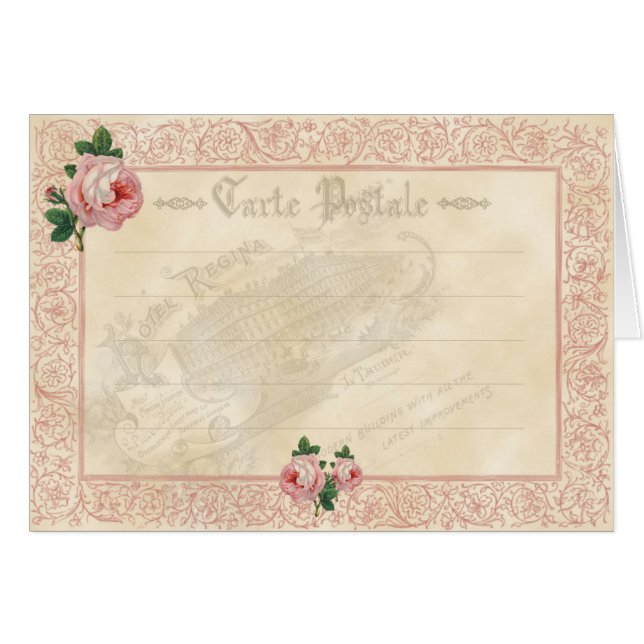Französische Rose - Notecard (Vorderseite (Horizontal))
