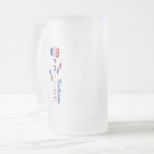 Französische Rose Personalisiert groß Mattglas Bierglas (Vorderseite Links)