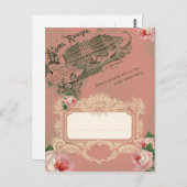 Französische Rose - Postkarte (Vorne/Hinten)