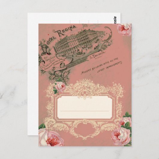 Französische Rose - Postkarte (Vorne/Hinten)