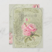 Französische Rose - Postkarte (Vorne/Hinten)