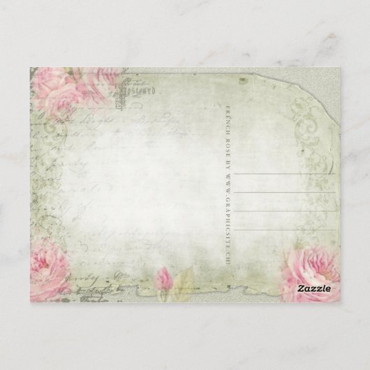 Französische Rose - Postkarte (Rückseite)