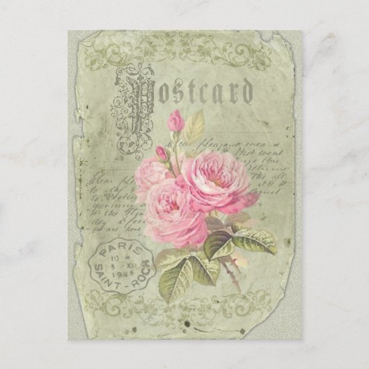 Französische Rose - Postkarte (Vorderseite)