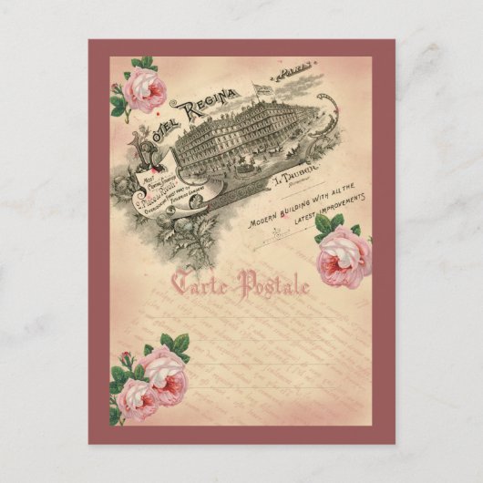 Französische Rose - Postkarte (Vorderseite)