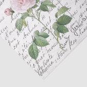 Französische Rose Vintag Blush Bird Postcard Seidenpapier (Ausschnitt)