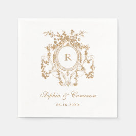 Französische Rose Wappen Vintage Wedding Gold Serviette