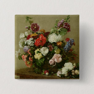 Französische Rosen und Pfingstrosen, 1881 Button