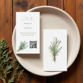 Französische Rosmarine Rustikale Botanische Hochze Begleitkarte