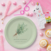 Französische Rosmarine Rustikale Botanische Hochze Pappteller (Party)