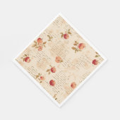 Französische rote Äpfel Serviette (Ecke)