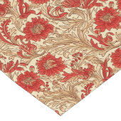 Französische Rote Ernte: Rustikale Bauernstubenakz Großer Tischläufer (Ecke)