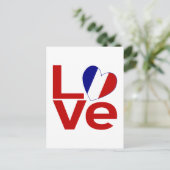 Französische Rote LIEBE Postkarte (Stehend Vorderseite)