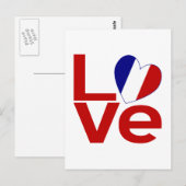 Französische Rote LIEBE Postkarte (Vorne/Hinten)